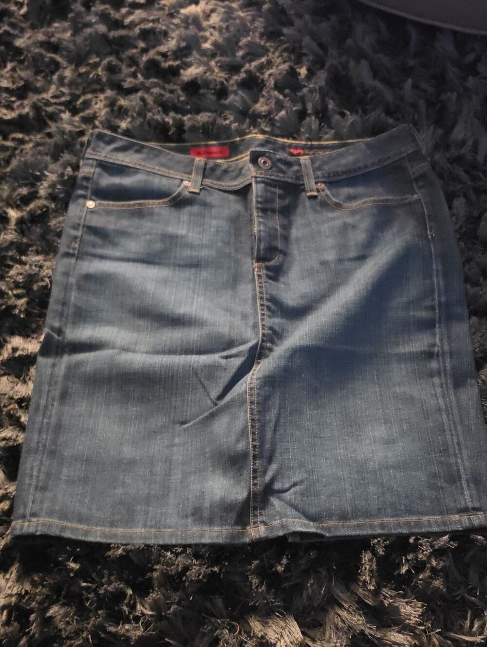 Ag Adriano Goldschmied Dark Blue Denim Mini Skirt